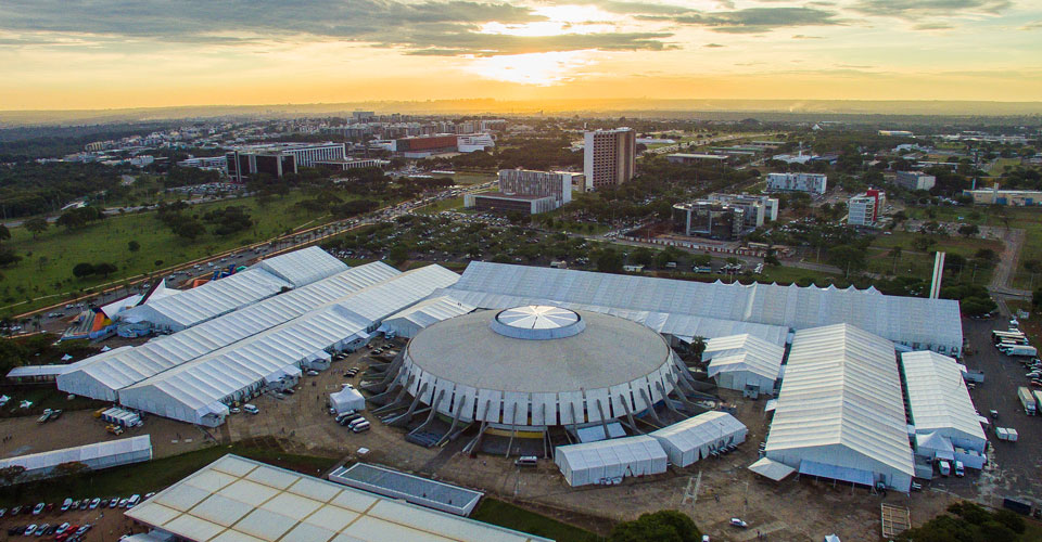 Vista aérea feita por drone da Olimpíada do Conhecimento