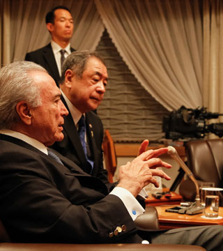 Presidente Temer durante entrevista coletiva no Japão