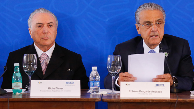 Michel Temer e Robson Braga de Andrade